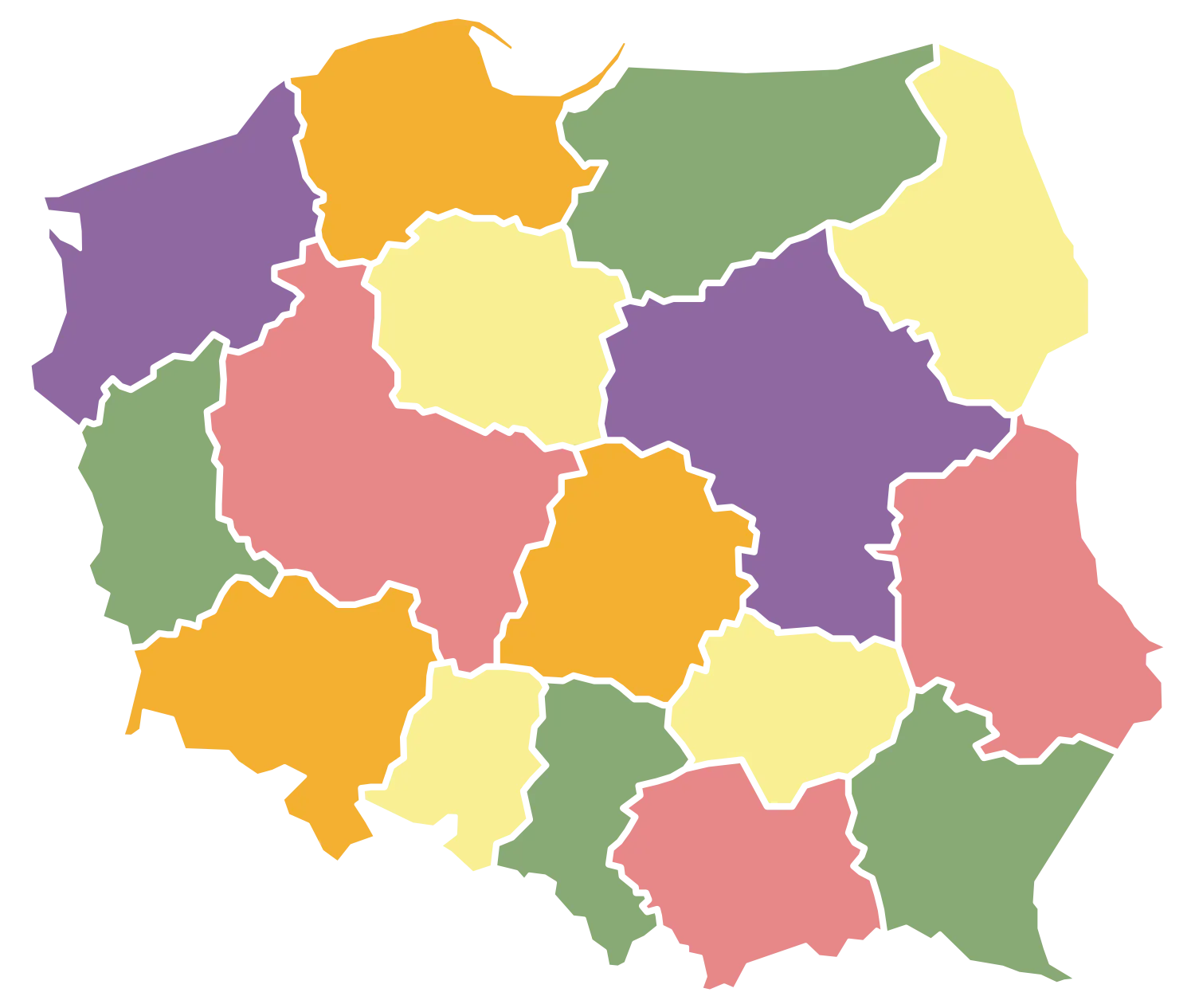 mapa polski - CarbonTrade Węgiel workowany premium z dostawą w całej Polsce